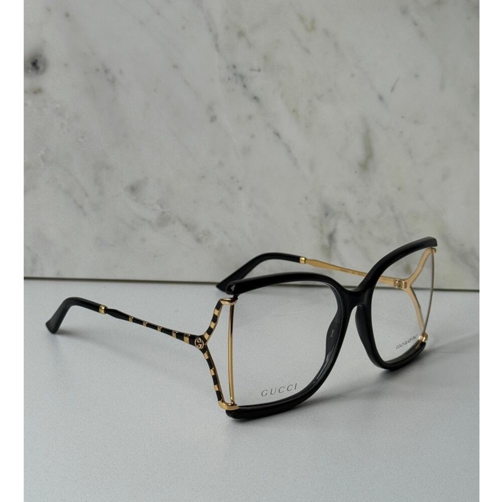 NEW Gucci GG0592O Oversized Square Brown Eyeglasses $565